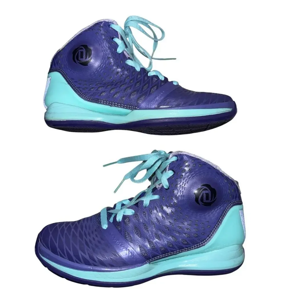 Adidas D‎ Rose Englewood Basketball Shoes – Purple/Turquoise – Men's 6.5